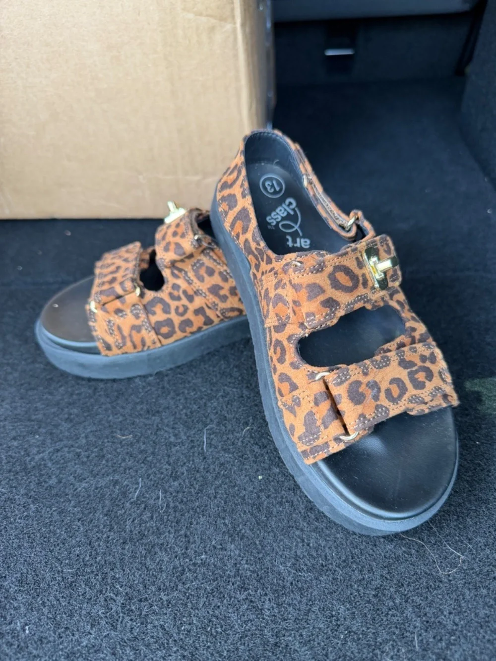 ✨ Art Class Kids Shoes Bundle Size 13 NWT Black Studded Flats & Leopard Sandals